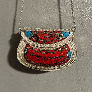 NWOT Ramla Handmade metal bag with mosaic stones.